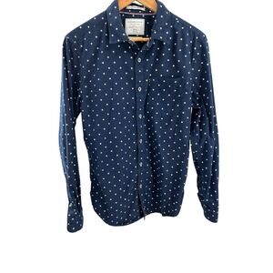 Travellers Collection On The Road Mens Button Down Shirt Star Print‎ Medium